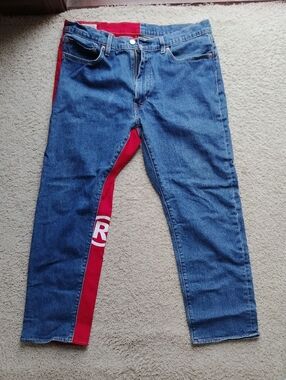 Levi's Premium Blue Denim Jeans with Red Side Panel